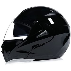 Volledig gezicht modulaire motorhelm voor volwassenen, DOT-goedgekeurde opklaphelm aan de voorkant Geïntegreerde helm Motorbike voor mannen en vrouwen Scooter Street Cruiser Bromfiets met dubbele