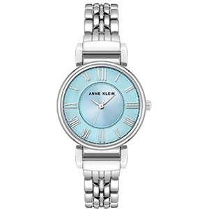 Anne Klein Armband horloge voor dames, Zilver/Lichtblauw, Quartz Beweging