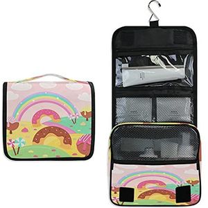Kleurrijke schattige hangende opvouwbare toilettas cosmetische make-up tas reiskit organizer opbergtassen tas voor vrouwen meisjes badkamer