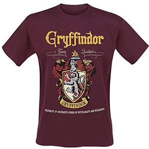 HARRY POTTER Griffoendor T-shirt met korte mouwen voor heren, rood, regular fit, Zwart, XL