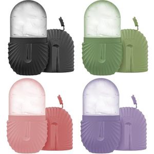 Vegena IJsroller voor gezicht, 4 stuks, siliconen gezichtsroller, gezichtsmassage, anti-aging rimpels, versteviging van donkere ringen, vermindert spierpijn