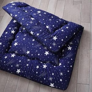 Japanse Matras Futon Matras Extra, Dikke Vloermatras Gevoerde Japanse Opvouwbare Oprolmatras Slaapmat Met Wasbare Hoes Campingbankbedkussen(Star2,180x220cm)