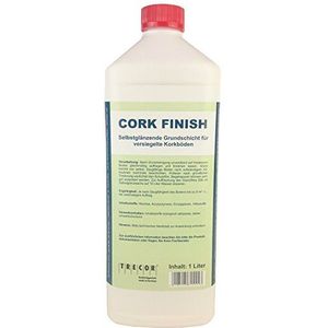 Trecor Kurk Finish onderhoudsmiddel voor gelakte kurkvloeren, 1 liter, beschermt de kurkvloer tegen sporen en krassen en geeft de vloer een aangename glanzende look. 1 liter container
