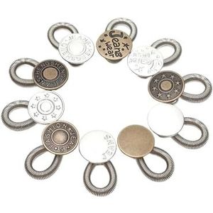 Metalen knoopverlenger, 2 stuks jeans tailleversteller(Silver)