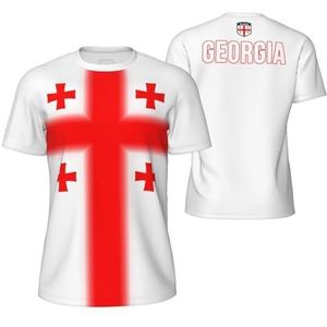 Sport Mesh T-Shirt Geleidelijke Georgië Vlag Tees 3D Gedrukt voor Fitness Running Fiets Voetbal Tennis Voetbal, Meerkleurig, XL