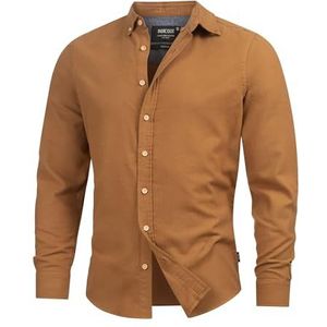 Indicode Riverside Ryan Shirt | Geruit hemd met button-down kraag Rubber M