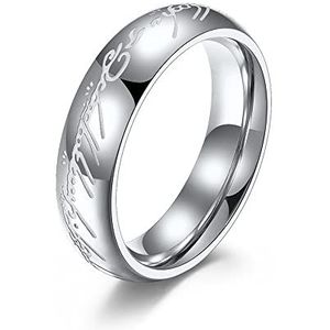 6 mm Lord of The Rings Ring voor Mannen en Vrouwen Goud Zilver Magische Ring Lichtgevende Glow Ring Gloeiende in Het Donkere Bruiloft Band Comfort Fit, Metaal