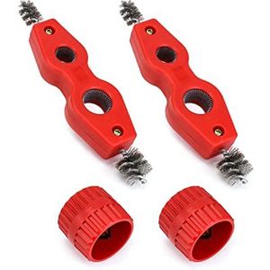 QWORK binnen- en buitenontbramerset, bestaande uit 2 koperen pijpreinigers en 2 ruimers, voor koperen, PVC en flexibele stalen buizen