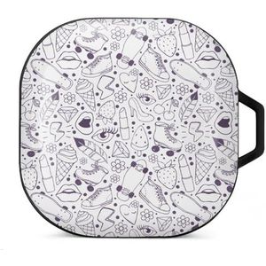 Schoenvruchtenveer diamant oordopjes hoesje compatibel met Samsung hard shell beschermhoes zwart-stijl