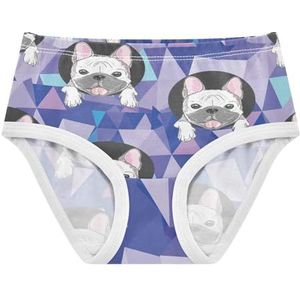 YOUJUNER Meisjesondergoed Leuke Hond Bulldog Peuter Slipje Katoenen Broek Kleine Meisjes Slips Comfort Kids Onderbroek, Meerkleurig, 3 jaar