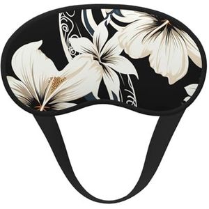 Slaapoogmasker voor dames en heren, zacht, comfortabel slaapmasker, verduisterend, slaapoogbedekking voor reizen, yoga, dutje, werk, zwart-wit, Hawaiiaanse bloemen