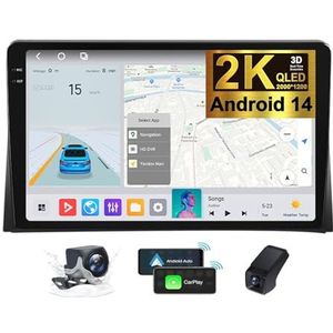 Android 14 Carplay Autoradio Geldt voor Volkswagen Multivan T5 2003-2015 9,5 inch Scherm Radio Android Auto Bluetooth Handsfree 4G WiFi FM/RDS/DAB+ Radio Achteruitkijkcamera + DVR(2K M700S)