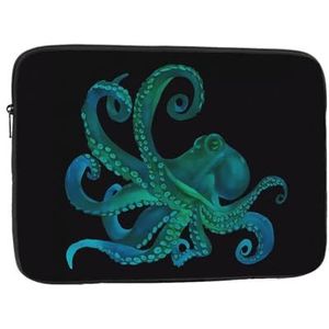 Blauwe Aquarel Octopus Laptop Sleeve Case Mode Lichtgewicht Notebook Computer Tas Shockproof Laptop Case Cover Aktetas Draagtas voor Vrouwen Mannen 13 inch