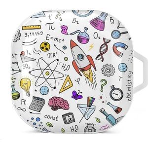 Wetenschappelijke formule oordopjes hoesje compatibel met Samsung Hard Shell beschermhoes wit stijl