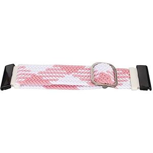 Elastische Horlogeband, Flexibele 26 Mm Gesp, Zweetabsorptie, Verstelbare Horlogeband van 22 Mm voor Buiten (Roze wit)