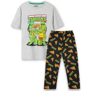 Teenage Mutant Ninja Turtles Mannen Pyjama Set | Volwassenen grijs noodlijdende Pizza Party korte mouw grafische Tee & All Over Print lange been bodems | TMNT Merchandise