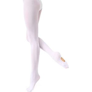Balletpanty voor meisjes, dames, 90D, converteerbare balletpanty, zachte dansvoetpanty met gaten, Wit, S