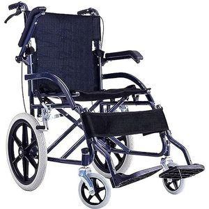 Multifunctionele aluminium rolstoel voor volwassenen Lichtgewicht transportrolstoel met handremmen en opklapbare armleuningen