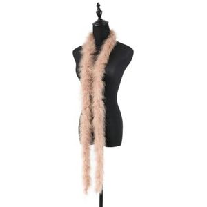 2M kleurrijke veren boa trim zachte sjaal voor kostuum decoratie bruiloft sjaal carnaval veren naaien accessoire-bruin-18-20 gram