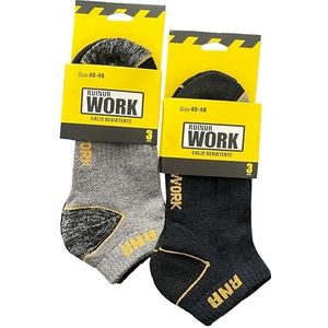 ZSUN Werksokken voor heren voor veiligheidsschoenen versterkt op hiel en teen met versterkte textuur Maat 40-46 Art. 4046, 6 paar - zwart + blauw + grijs + ant, 40-46 EU