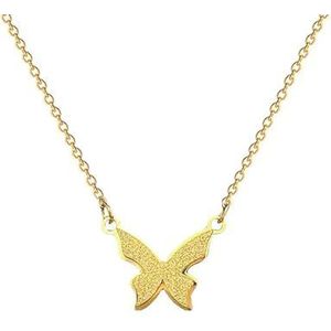 316L roestvrij staal goud zilver kleur vlinder hanger ketting voor vrouwen meisje nek ketting sieraden cadeau