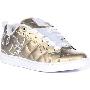Dc Shoes Court Graffik S Quilted Vent Hole Ribbon Lace Sneakers voor dames, Goud, 40.5 EU