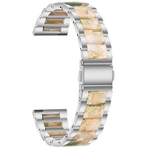 INEOUT 22mm 20mm Legering Met Hars Armband Compatibel Met Garmin Horloge Band Venu 2/1/Venu2 Plus/SQ/Vivoactive 4 3 Metalen Band Meerdere Kleur Riem (Color : Silver Style3, Size : Vivoactive 3)