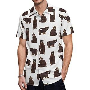 We're Bears Hawaiiaanse shirts voor heren, korte mouwen, casual shirt, knoopsluiting, vakantie, strandshirts, 2XL