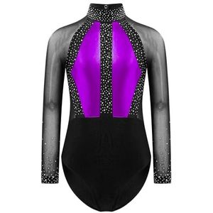 Turnpakjes voor meisjes en meisjes Meisjes Lange Mouw Ballet Dans Outfits Ritmische Gymnastiek Leotards met Shorts Schaatsen Prestatie Bodysuit Jumpsuit Sets(Color11,8Y)