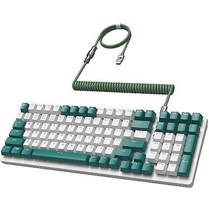 MAMBASANKE K6 Pro 96% 3 modi Mechanisch gamingtoetsenbord Hot Swap 4000mAh 2.4Ghz / Bluetooth 5.0 / bedraad toetsenbord met opgerolde USB-kabel Type-C 9 RGB backlit lineaire rode schakelaar -groen