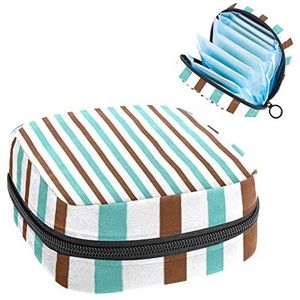 Maandverband Opbergtas,Draagbare maandverband Opbergzak,Streep, Meerkleurig, 4.7x6.6x6.6 in/12x17x17 cm