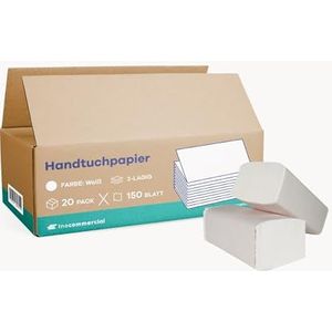 Inoverse Papieren handdoeken, 3000 vellen, papieren handdoeken, 25 x 23 cm, ZZ-vouw, papieren handdoeken voor dispenser, wegwerphanddoeken, handdoekpapier, wit