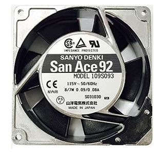 109S093 115V original Sanyo 8/7W 92 * 92 * 25MM aluminum frame AC cooling fan