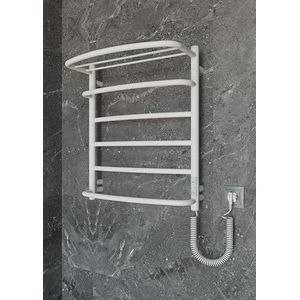 Elna - Handdoekradiator - Wit - 127 W - 610 x 530 mm - Elektrisch met Plank - Wandmontage