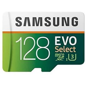 SAMSUNG: EVO Select 128 GB MicroSDXC UHS-I U3 100 MB/s Full HD & 4K UHD-geheugenkaart met adapter (MB-ME128HA)