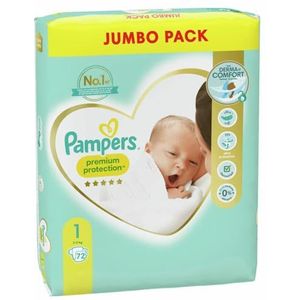 Pampers - Pampers Premium Protection (Maat 1) Luier voor 2-5 kg Baby's - 72 stuks