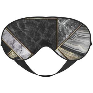 Zwart Marmer Textuur Gouden Print Comfortabele Oogmasker Ademend Verstelbare Mannen Vrouwen Lichtgewicht Reizen Yoga Werk