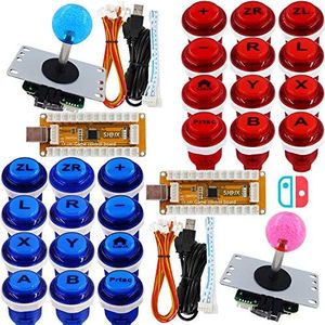 SJ@JX Arcade Game Controller USB Encoder 2 Player Gamepad Cherry MX Microswitch Button 8way Joystick for Nintendo Switch PC PS3 Retropie Raspberry Pi MAME