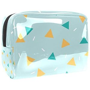 Geometrische Driehoek Ster Roze Geel Make-up Tas voor Portemonnee Draagbare Reizen Organizer Tas voor Toiletartikelen Schoonheidstas Waterdichte Geometrische Driehoek Ster Roze Geel Cosmetische Tassen voor Vrouwen