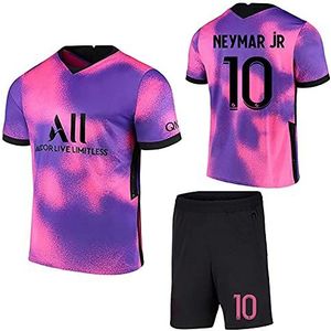 WANGMA Sportshirt Three Away Roze Paars Voetbalshirt Nr. 10 Neymar Nr. 7 Kindershirt Voor Volwassenen Unisex