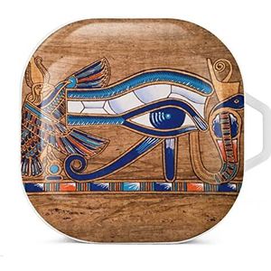 Egyptische papyrus toont het oog van Horus oordopjes hoesje compatibel met Samsung harde beschermhoes wit stijl