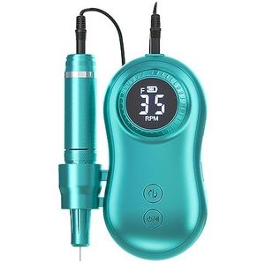 Elektrische nagelvijl, 35000 RPM Elektrische Nagellak Boor Draagbare 2 In 1 Elektrische Nagelvijl Met Lcd-scherm USB Lading Professionele tool voor zowel natuurlijke als kunstnagels (Color : Verde,