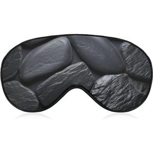 Lichtgewicht oogmasker met verstelbare riem, zwarte steen bedrukt, comfortabele slaapmaskers, lichtblokkerende ooglapjes, oogbedekking voor kantoor, dutje en reizen