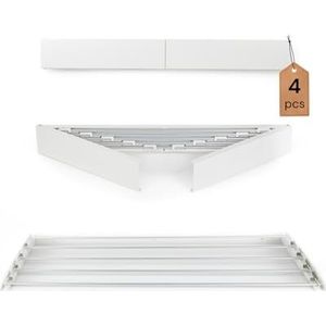 VITAPUR Wandwasdroger – wasdroger voor aan de muur – wasdroger met 4 m klapoppervlak – elegant en elegant design – 4 stuks