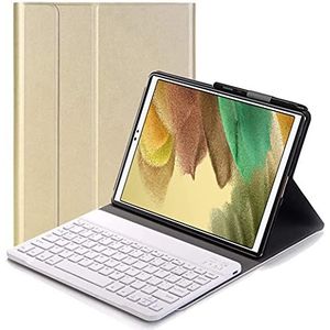 YHFZR Toetsenbordhoes voor Samsung Galaxy Tab A7 Lite 8.7 - (QWERTY-Indeling) Ultradunne Flip met Verwijderbare Draadloze Toetsenbordstandaard Case voor Samsung Galaxy Tab A7 Lite 8.7 SM-T225/T220, Goud