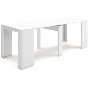 Skraut Home - Uitschuifbare Consoletafel - Tafel - Wit - Moderne Stijl
