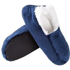 GSJNHY Slipper Sokken Huis Slippers Mannelijke Grote Maat 48 Winter Slippers Voor Mannen Suede Pluche Vloer Schoenen Luie Schoenen Zachte Warme Sokken Slippers, Blue1, 40.5 EU