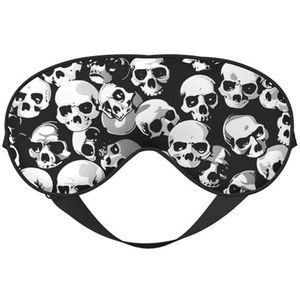 Zwarte Schedel Print Stijlvol Oogmasker Lichtgewicht Reizen Yoga Nap Meditatie Camping Werk Ontspanning