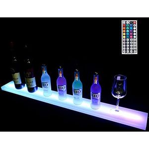 LED Verlichte Drankfles Display Plank,Verlichte Wijnrekken/rek Vrijstaande Dranken Verlichting Planken 20 Kleuren Met Afstandsbediening Voor Thuis Commerciële Bar,20x4.33x0.94in