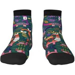 Mexicaanse Otomi-sokken met dierenprint, veelzijdige sportsokken voor casual en sportkleding, geweldige pasvorm voor voetmaten 36-45, Mexicaanse Otomi Dier, Eén Maat